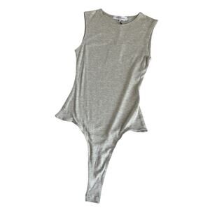 WeWoreWhat Heather Gray Rayon Ribbed Muscle Tank Bodysuit Women’s Size XS NWT